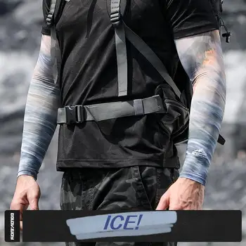 Солнцезащитный рукав из ледяного шелка, мужская одежда для велоспорта на открытом воздухе, рыбалки, Дышащий ледяной рукав, спортивная защита большого размера, ледяной рукав для фитнеса,