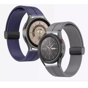 Изготовленный на заказ ремешок из силиконовой резины для Huawei GT 2 22 мм для Samsung Galaxy Watch 4 3 20 мм Ремешок для часов с металлической магнитной пряжкой