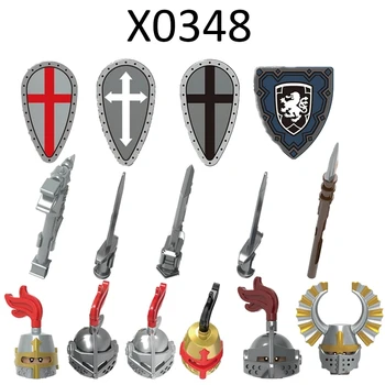 X0348 Строительные блоки Knight Battle Priest, мини-фигурки, обучающая игрушка для детей, Средневековая война для мальчиков, римский солдат