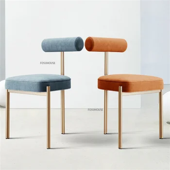 Скандинавские Фланелевые обеденные стулья для кухонной мебели Home Light Роскошный стул с простой креативной спинкой Ins Стулья для столовой