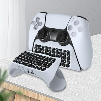 Внешняя клавиатура Беспроводная игровая клавиатура емкостью 500 мАч, совместимая с Bluetooth, Встроенный динамик, аксессуары для голосового чата для PS5, ручка