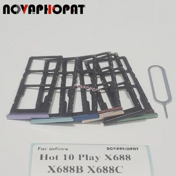 Novaphopat Совершенно Новый Лоток Для SIM-карт Infinix Hot 10 Play X688 X688B X688C Держатель SIM-карты Слот Адаптер Считыватель