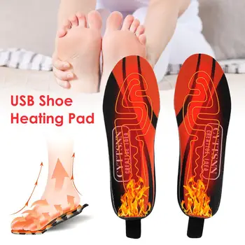 Стельки для обуви с USB-подогревом, Электрическая грелка для ног, стельки с подогревом, перезаряжаемые нагревательные стельки с дистанционным управлением