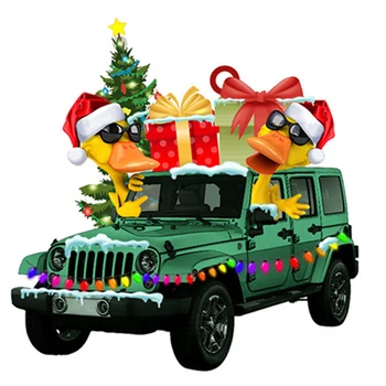 Рождественский грузовик с желтой уткой, подвесные украшения, модные аксессуары для рождественской елки, украшения для домашнего офиса, стола