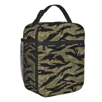 Изготовленная на заказ Камуфляжная сумка для ланча в тигровую полоску, мужская И Женская сумка-холодильник, теплый Изолированный ланч-бокс для детской школы