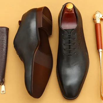 Высококачественные Мужские Оксфорды Из Цельной Натуральной Кожи, Классические Модельные Туфли, Брендовая Мягкая Офисная Деловая Официальная Обувь Ручной Работы Для Мужчин