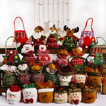 Рождественские украшения милая креативная мультяшная сумка-тоут подарочная сумка для конфет для детей Подарочная сумка-сюрприз в канун Рождества