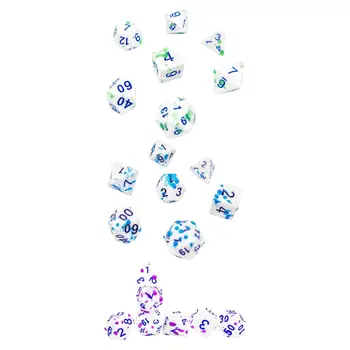 7шт Настольные игровые кости для семейных посиделок Акриловые игрушечные Многогранные кубики для вечеринок