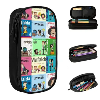 Креативный мультяшный пенал Mafalda, Аниме-пеналы, Ручка для студентов, Большая сумка для хранения, Студенческие школьные аксессуары на молнии