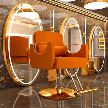Табурет Роскошное парикмахерское кресло Золотое Седло для шампуня Парикмахерское Вращающееся кресло для макияжа Салон мебели Silla Barberia