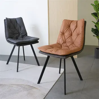 Обеденный стул из скандинавской кожи, Кухонная мебель, Обеденные стулья, Легкий Роскошный ресторан, высококлассный дизайн, Мягкие спинки, Табуреты, стулья