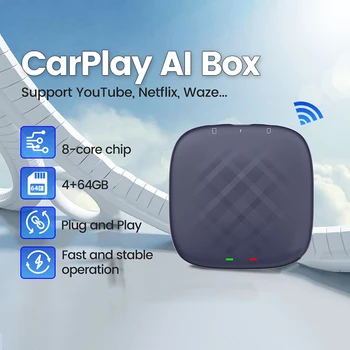 Мини-блок искусственного интеллекта CarPlay с 11-системным беспроводным CarPlay и поддержкой беспроводной автоматической передачи данных, а также функцией разделения экрана