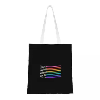 Сумки для покупок Pride Lightsabers, Холщовая сумка-тоут, сумки для покупок, складная Многоразовая модная сумка-тоут на плечо для девочек, дорожная сумка-тоут