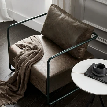 Водонепроницаемый стул для гостиной, кожаный стул для медитации в скандинавском стиле, современные одноместные шезлонги в стиле ретро, товары для дома