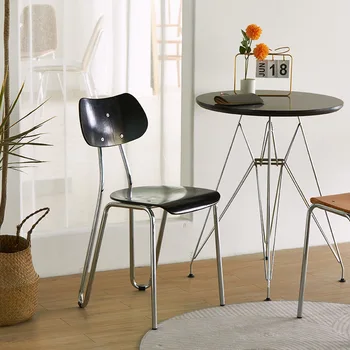 Обеденные стулья в скандинавском минималистичном стиле, дизайнерские железные художественные стулья для столовой, ресторан, кафе, кресло для отдыха со спинкой, мебель для дома
