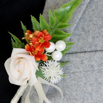 Искусственные цветы Свадебные принадлежности Украшение в виде Бутоньерки Для вечеринки Платье Невесты Пара Шелковый костюм жениха