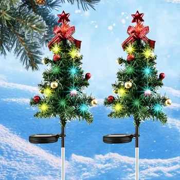 Новый солнечный светильник для рождественской елки, уличный водонепроницаемый умный светильник для газона, садовый пейзаж, декоративные напольные светильники