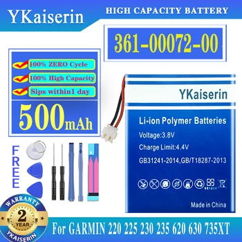 YKaiserin 361-00072-00 500 мАч Аккумулятор для Спортивных часов GPS для GARMIN Forerunner 220 225 230 235 620 630 735XT Batteria + Бесплатные Инструменты
