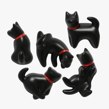 1шт Милые мультяшные магниты для черной собаки, наклейки для непослушного щенка, магнитные игрушки для животных, аксессуары для украшения домашней кухни