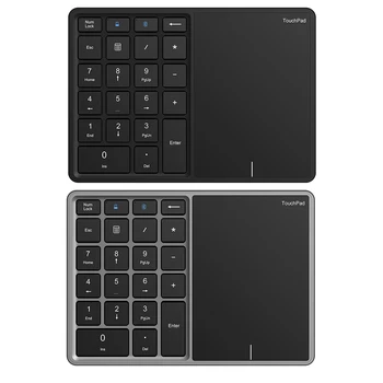 Цифровая клавиатура Беспроводная 2.4G Bluetooth-совместимая с сенсорной панелью Мини-цифровая клавиатура Двухрежимная цифровая клавиатура для настольного ноутбука