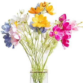 3 Ветки Искусственных цветов кореопсиса для новогоднего домашнего свадебного декора, ваза для рабочего стола из искусственной флоры, цветок Галсанга своими РУКАМИ