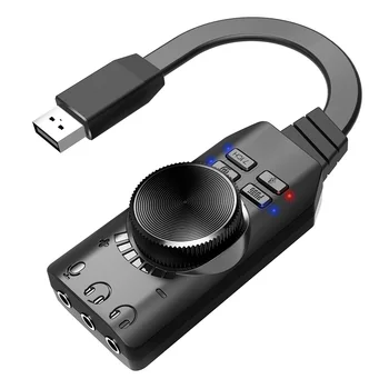 GS3 7.1-канальный USB-адаптер звуковой карты с регулировкой внешней громкости для Windows