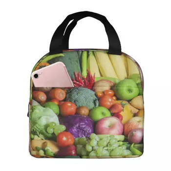 Фрукты И Овощи, портативная изолированная Оксфордская сумка для ланча, Многоразовый Ланч-бокс, органайзер для ланча, Термосумка-холодильник