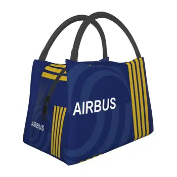 Пилот истребителя Airbus Изолированная сумка для ланча для пикника на открытом воздухе Авиационный самолет Портативный термоохладитель Bento Box для женщин
