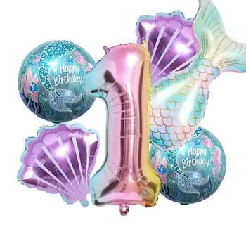 Украшение на день рождения русалки, набор воздушных шаров Русалки под водой, воздушный шар из фольги, воздушные шары с хвостом Русалки для девочек, принадлежности для вечеринок