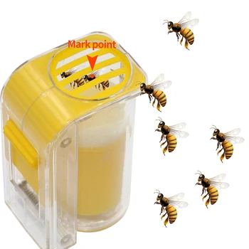 1 шт. Флакон маркера для разведения пчелиной матки с пластиковой ручкой, Плунжер для улавливания маркировки пчел, Плюшевая клетка для пчелиного короля, принадлежности для маркировки пчеловодства