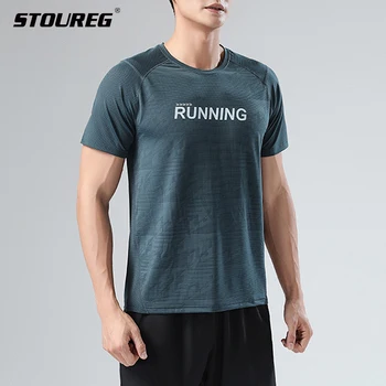 Спортивная футболка с короткими рукавами для Мужчин, Футболка Elasitc Running Fitness Workout, Футбольные рубашки Мужская Трикотажная Спортивная одежда Для спортзала