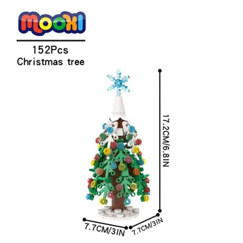Серия MOC4105 Creative Рождественская елка, кирпичный вид на улицу, совместимый строительный блок, развивающая игрушка для детей, подарок Другу