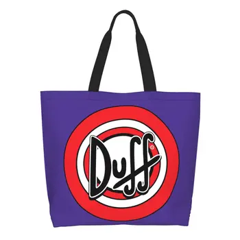Симпатичные сумки-тоут для покупок пива Duff, многоразовая холщовая сумка для покупок продуктов, наплечная сумка для покупок