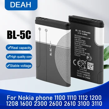 НОВЫЙ BL-5C BL 5C BL5C 3,7 В 1020 мАч Литиевая Аккумуляторная Батарея Для Nokia 1100 1110 1200 1208 2270 2600 1112 1600 Аккумулятор Для Телефона
