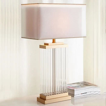 Настольная лампа из скандинавского хрусталя, простая современная гостиная, оформление кабинета, индивидуальный роскошный свет, теплый прикроватный столик в спальне.