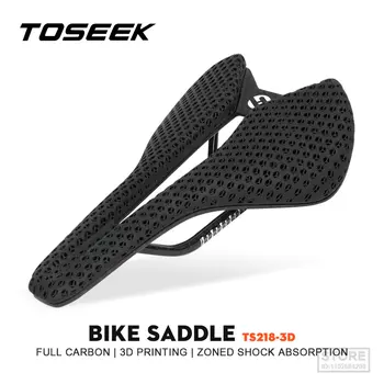 Велосипедное седло с 3D-принтом TOSEEK, Углеродное волокно, Сверхлегкие Полые Удобные Дышащие Детали для сидения MTB для горных шоссейных велосипедов
