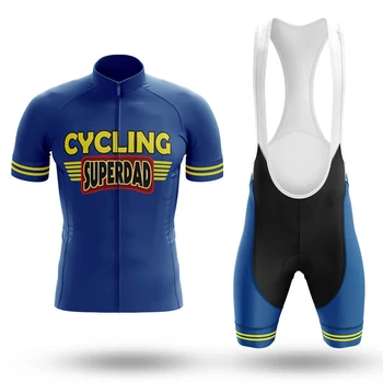 Мужчины 2023 Велоспорт Комплект велосипедной майки Superdad, нагрудник, шорты, костюм, велосипедная одежда, комплекты для горных шоссейных велосипедов, одежда
