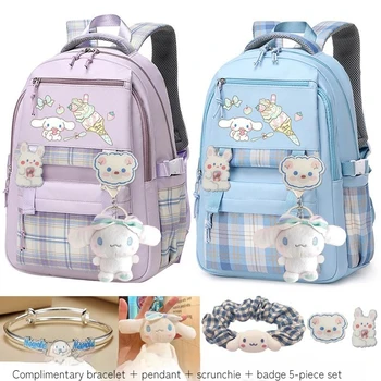 2023 Новый Школьный рюкзак Sanrio Cinnamoroll в японско-корейском стиле, водонепроницаемый, Милый рюкзак для снятия стресса для школьницы