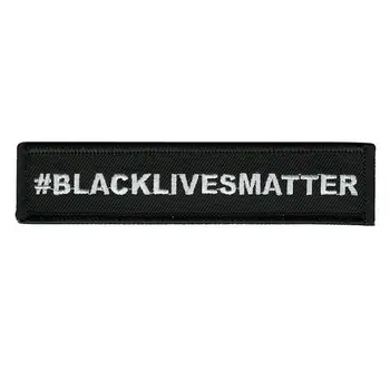 Черный значок Lives Matter, Прямоугольная нашивка с забавной вышивкой, Прямоугольный Самоклеящийся крючок И нашивки для джинсовой куртки