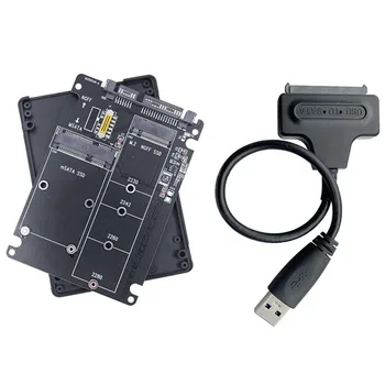 M.2 NGFF MSATA SSD на SATA 3,0 Карта-адаптер 2 в 1 Конвертер Карта-адаптер с корпусом + USB3.0 Кабель Easy Drive