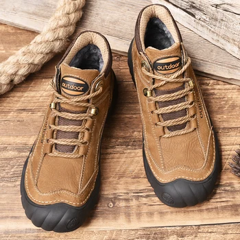 Альпинистские походные ботинки, мужские повседневные ботинки, зимняя удобная мужская обувь из натуральной кожи, Роскошные брендовые мужские ботинки, Новая уличная обувь