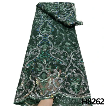 HFX Роскошная Африканская кружевная ткань с пайетками 2023 года, высококачественная Свадебная вышивка жениха в Нигерийском стиле, Французский тюль, шитье для Новозеландцев