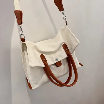 Роскошная женская сумка из парусины, сумка большой емкости, портативный плечевой ремень, модная сумка 2023 года выпуска