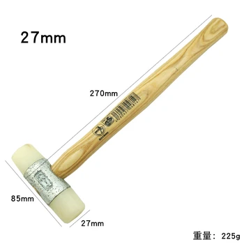 Установочный молоток Нейлоновый Белый Резиновый молоток 22 35 50 мм с деревянной ручкой, резиновая головка молотка