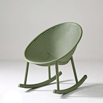 Креативное кресло-качалка со спинкой, стул для макияжа, Пластиковый обеденный стул в скандинавском стиле, современный минималистичный шезлонг, мебель для квартиры, ШХВХГ