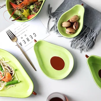 Креативная тарелка с Авокадо Онлайн знаменитостей, Милая Керамическая посуда, Домашняя закуска