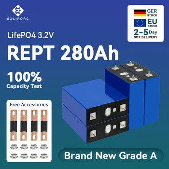 EXLIPORC EU Stock REPT 280Ah 3,2 В Lifepo4 Аккумуляторные элементы Призматический литиевый аккумулятор