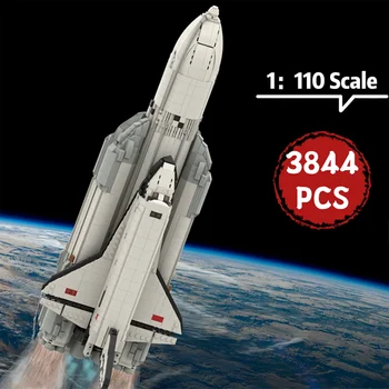 Высокотехнологичный космический челнок Буранс в масштабе 1: 110, набор строительных блоков, ракета, самолет, космический корабль, игрушки своими руками для детей, подарки