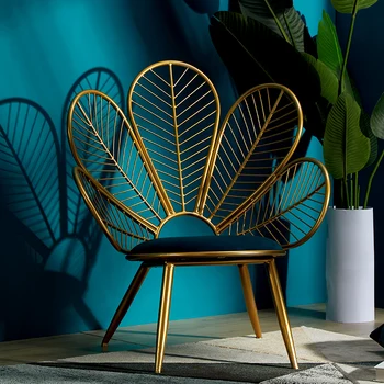 Легкие роскошные стулья для гостиной Мебель в скандинавском стиле Диван-павлин со спинкой для отдыха Мебель для домашней спальни Ленивый диван-кресло Приставной столик