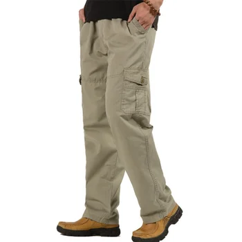 Весенне-осенние Повседневные хлопчатобумажные брюки, мужские комбинезоны, свободные боевые Мешковатые тактические рабочие брюки, армейские военные брюки-карго, Большие размеры 6XL
